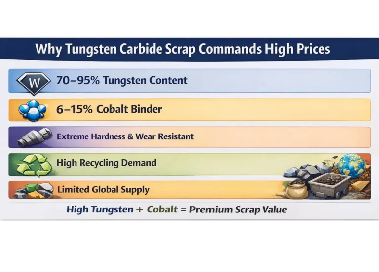 Why tungsten carbide scrap commands high prices due to high tungsten and cobalt content – Carbide Scrap Buyers